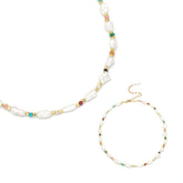 Celeste Set Freshwater Pearl & Multicolor Beaded Necklace Duo